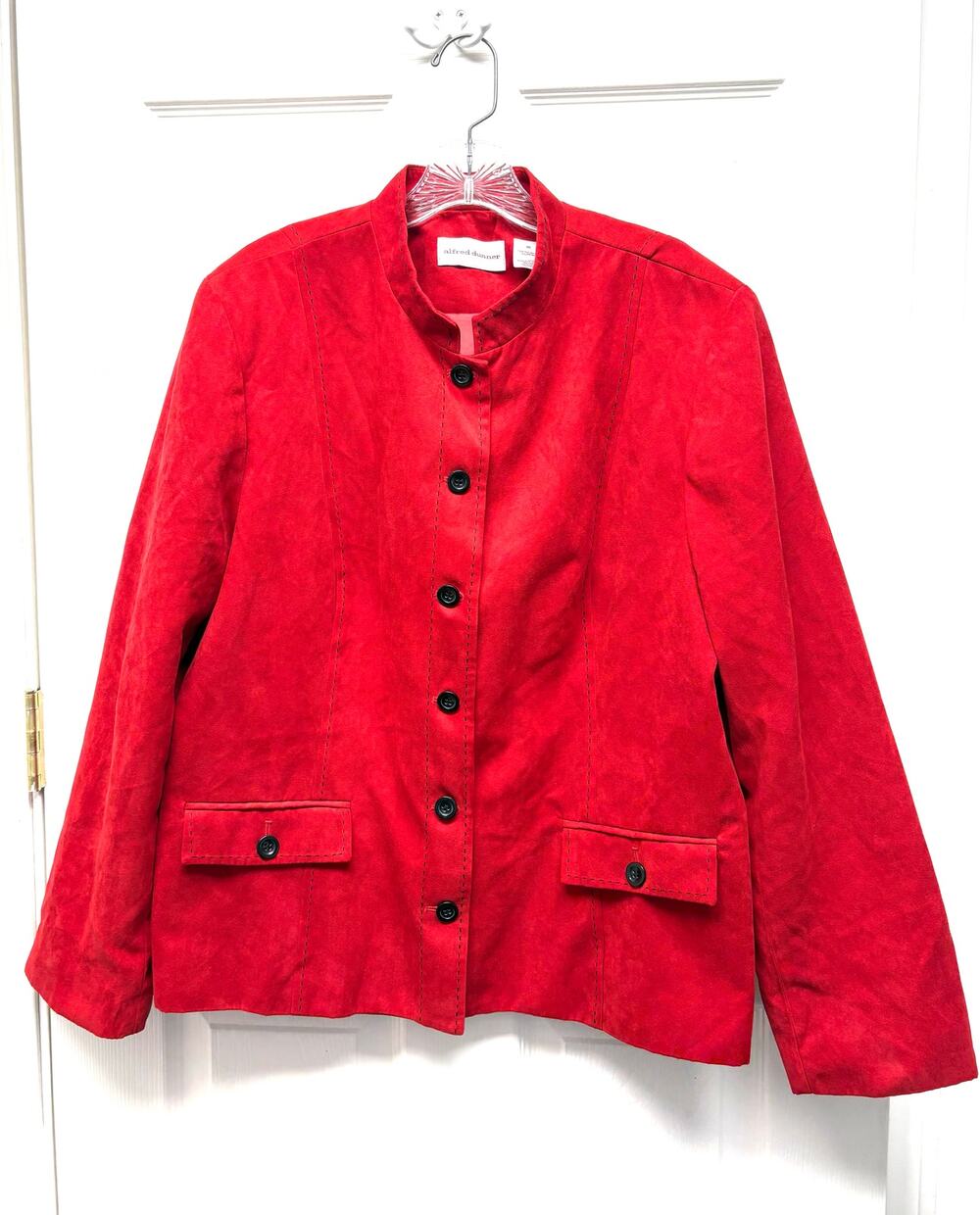 Alfred Dunner Jacket Women’s Size 20 Red Button Front Lined Structured